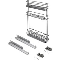TitaneMax ausziehbares Flaschenregal SupraMax mit sanfter Schließung, linke Seite, 3 Tablets, Modul 150mm, Stahl, Anthrazitgrau - Emuca von EMUCA