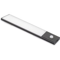 LED-Einbauleuchte Kaus Black usb Aufladbar mit Bewegungssensor, 240mm, Schwarz, Kunststoff und Aluminium - Schwarz - Emuca von EMUCA