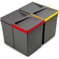 Lot Recycle Behälter für Küchenschublade, Höhe 266mm, 2x15l, Kunststoff anthrazitgrau - Emuca Lot Recycle Behälter für Küchenschublade, Höhe 266mm, 2x15l, Kunststoff anthrazitgrau - Emuca von EMUCA