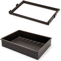 Set aus Metall-Schubladen-Set und Auszugsrahmen für Mokka-Schränke, sanftes Schließen, verstellbar, 800mm Modul, Stahl und Aluminium, Farbe moka von EMUCA