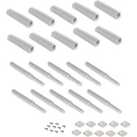 Kit von 10 Druckverschluss Push Lite zum Schrauben, verstellbar, Länge 80mm, Magnetisch, Kunststoff, Grau - Grau - Emuca von EMUCA