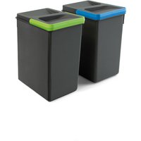 Lot RecyclingRecyclingbehälterRecycle für Küchenschublade, 266mm, 2x7Liter, Kunststoff anthrazitgrau - Anthrazitgrauer - Emuca von EMUCA
