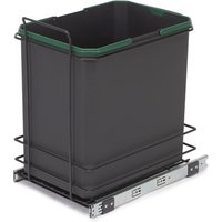 RecyclingRecyclingbehälterRecycle für die Bodenmontage und manuellen Auszug in Küchenzeilen, 1x35 Liter, Kunststoff, anthrazitgrau - Anthrazitgrauer von EMUCA
