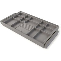 Emuca - Satz Organisationsschublade und ahmen für Schrank Quartz, mit Softclose-Vollauszug, Modul 90cm, Titanium von EMUCA