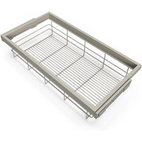 Set aus Drahtkorb- und Gleitrahmenset mit sanftem Schließen für Kleiderschrank, verstellbar, Modul 900mm, Steingrau - Emuca Set aus Drahtkorb- und Gleitrahmenset mit sanftem Schließen für Kleiderschrank, verstellbar, Modul 900mm, Steingrau - Emuca von EMUCA