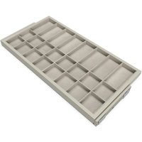 Set aus Organiser Schubladenset mit Soft-Close-Auszugsrahmen für Kleiderschränke, verstellbar, Modul 900mm, Steingrau - Emuca Set aus Organiser Schubladenset mit Soft-Close-Auszugsrahmen für Kleiderschränke, verstellbar, Modul 900mm, Steingrau - Emuca von EMUCA