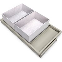 Set aus Tray set, 2 Organisationskörbe und Soft-Close-Führungsrahmen für Kleiderschränke, verstellbar, Modul 800mm, Steingrau - Steingrau lackiert von EMUCA