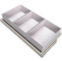 Set aus Tray set, 3 Organisationskörbe und Soft-Close-Führungsrahmen für Kleiderschränke, verstellbar, Modul 900mm, Steingrau - Steingrau lackiert von EMUCA