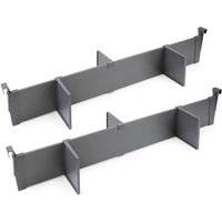 Trennwandset für die Innenausstattung der Schubladen Vertex-Concept, Breite 900mm, Aluminium und Kunststoff, Anthrazitgrau - Emuca von EMUCA