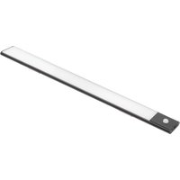 Usb wiederaufladbare LED-Wandleuchte Kaus Black mit Bewegungssensor,, L600mm, Kunststoff und Aluminium, Schwarzer metallic - Emuca von EMUCA