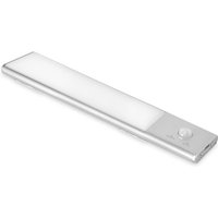 Usb wiederaufladbare LED-Wandleuchte Kaus mit Bewegungssensor, L240mm, Kunststoff und Aluminium, Matt eloxiert - Emuca von EMUCA