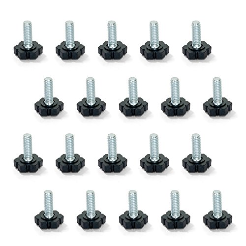 Emuca 2020205 verstellbarer Fuss für Möbel, Gewinde M6x25mm, Set aus 20 Stück von Emuca