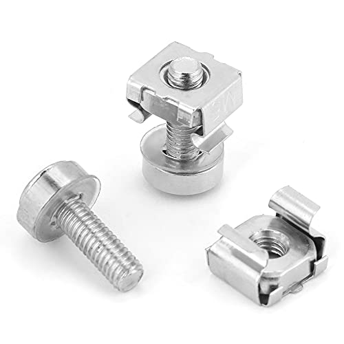 20 Stück/Set Netzwerkschrank-Schrauben und Käfigmuttern Sortiment Kit (M5 x 20 (20 Stück)) von EMUKOEP