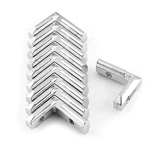 EMUKOEP 10 Einheiten. Innerer Eckanschluss des L -Aluminiumprofils mit T -verdrängten T verdrängten Kohlenstoffstahlsteinen (Europäischer Standard 3030) von EMUKOEP