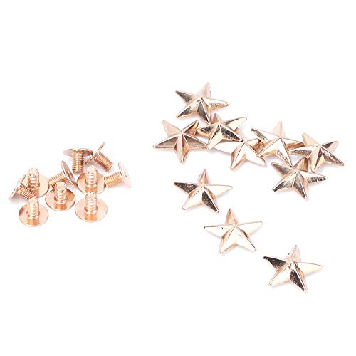 EMUKOEP 10 Einheiten. Metal Star Nietschraube für Hand Bastelbeutel DIY Dekorationsschuhe (14 mm konvexes Gold) von EMUKOEP