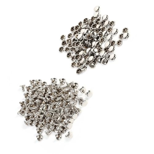 EMUKOEP 100 Spiele 8x8mm Double Cap Remoche Lederhandwerk Reparaturen Tachuelas Dekoration von Spieße (Silber) von EMUKOEP