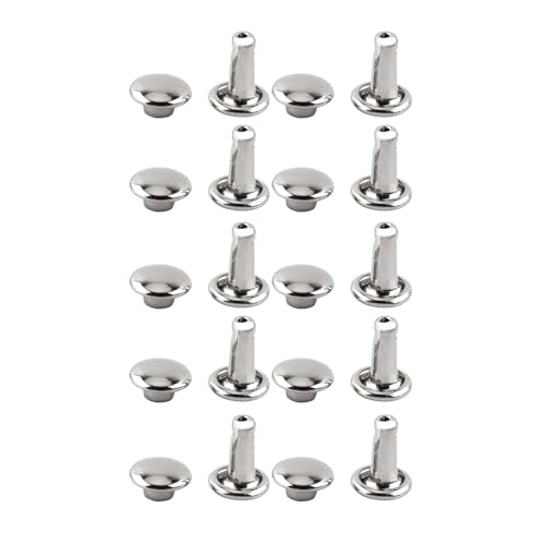 EMUKOEP 100 UDs Doppelte Rohrmetallkappe Bleibt Lederhandwerk (Silber) von EMUKOEP