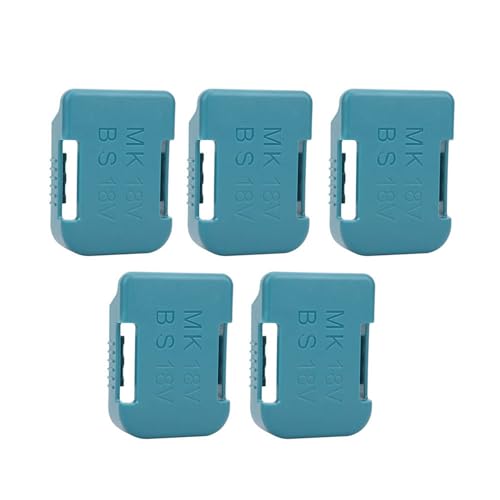 EMUKOEP 5 -Stück -Batteriespeicherregal, Lithium Batterie Lagerregal, Regalstütze, Gürtelschlitz für 18 V Fixiergeräte (Cyan) von EMUKOEP