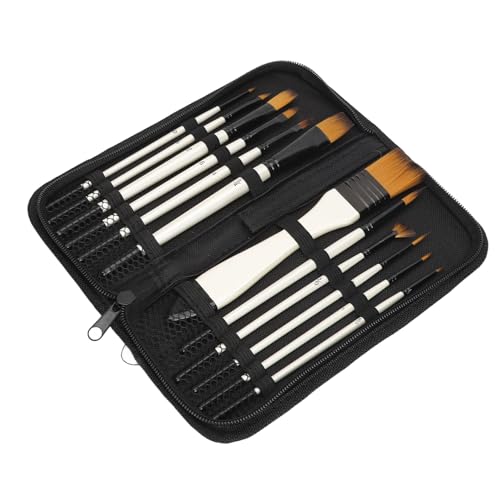 EMUKOEP Acrylpinsel -Pinsel, Pinsel - 12pcs Holzgriff Ergonomisch für Professionelle Künstler von EMUKOEP