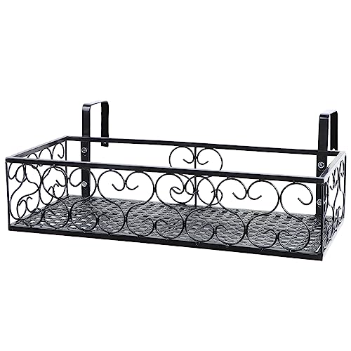 EMUKOEP Eisen-Balkon-Hängeregal für Blumen, Topfständer, Pflanzenaufbewahrung, Geländer, Regaldekoration von EMUKOEP