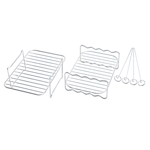 EMUKOEP Frittierregal, Leicht zu Reinigen Multi Purpose Edelstahl Frittichgrill Single -Layer für die Party (Gedämpfter Rander + Gegenteil) gesetzt) von EMUKOEP