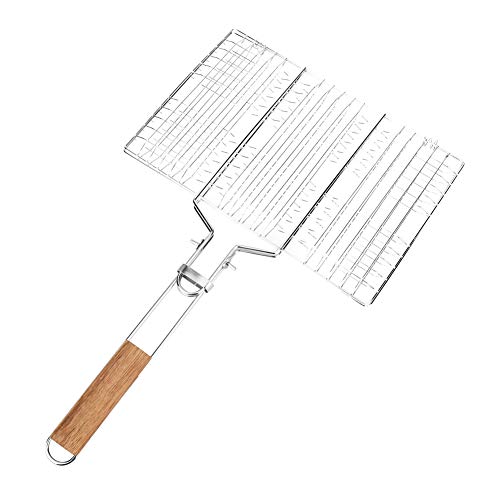 EMUKOEP Grill NeBBQ Drahtgeflecht-Grillnetz, Clip Gegrillten Fisch, Outdot Außengrill, Großes Grillnetz 34 X 32 X 2, Grillnetz aus Drahtgeflecht, Clip Gegrillten Fisch, von EMUKOEP