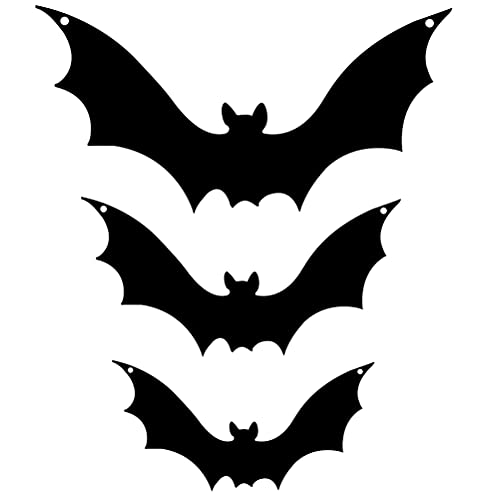 EMUKOEP Halloween Fledermausdekorationen für Yard, 3PCS -Set, Gruselige Fledermaus -Yard - für Halloween Party Im Freien Hanging Ornamente von EMUKOEP