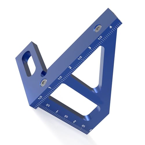 EMUKOEP Messregel DER Dreieckigen Multi -Winkel, 45 und 90 Grad Winkelmesser, Tischlerlinie Zeichnung DER (Blau) von EMUKOEP