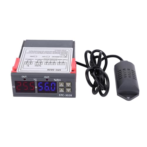 EMUKOEP STC-3028 Feuchtigkeit und Feuchtigkeitsregler RC Electronics Kit Digitale Bildschirmtemperatur und Feuchtigkeitsregler mit Integriertem Sensor (110~240 VAC) von EMUKOEP