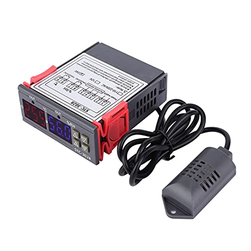 EMUKOEP STC-3028 Feuchtigkeit und Feuchtigkeitsregler RC Electronics Kit Digitale Bildschirmtemperatur und Feuchtigkeitsregler mit Integriertem Sensor (24 V) von EMUKOEP