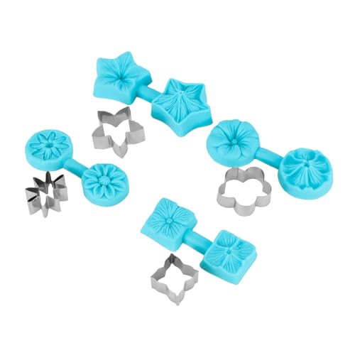 Zubehör Blumen-Fondant-Stempel 15×10×4 4 Sets Fondant-Schokoladenform Silikon-Backform Utensilien Küchenzubehör mit Ausstecher Blumen-Fondant-Stempel Hortensien-Silikonform von EMUKOEP