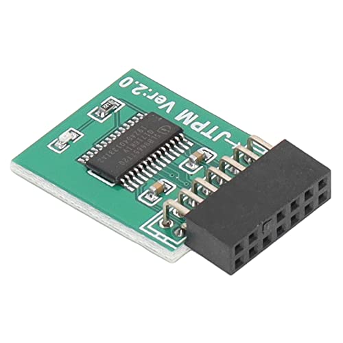 Encrypti 2.0 8×6×1 Tpm 2.0-Modul, Starke Verschlüsselung, 14-polige LPC-Schnittstelle, Tpm-Modulplatine Win11, Grün, 2.0 Tpm2.0 von EMUKOEP
