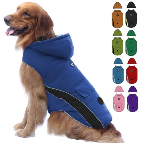 EMUST Dog Jacket, Soft Dog Winter Jackets with Hood, Waterproof Winter Coats for Small Dogs, Small Dog Coat for Cold Weather for Puppy Small Dogs, S/New Blue von EMUST