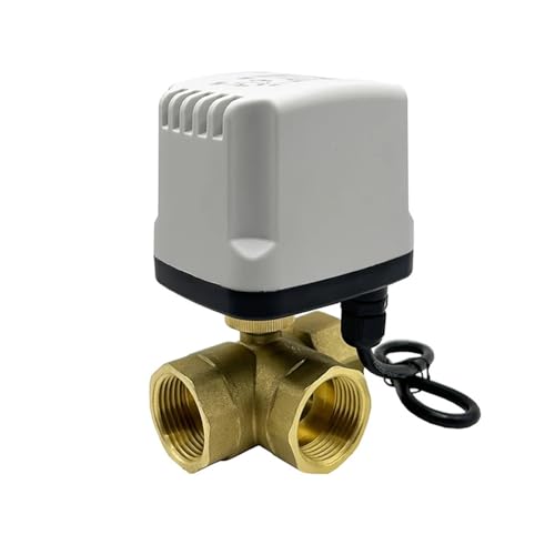 1 STÜCKE 1/2'' 3/4'' 1'' 2 zoll IP65 wasserdichte messing elektrische kugelhahn 2-draht T-typ drei-wege elektrische kugelhahn(12VDC-NORMALLY CLOSED,0.5 Inch) von EMVIXTGLK