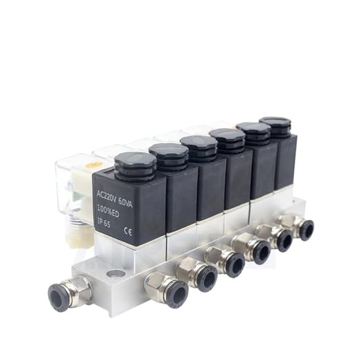 2V025-08 Normalerweise geschlossenes 12V 24V 220V Ventil Pneumatisches pneumatisches Magnetventil 2-Wege-Plug-in-Magnetventil(8 combinations) von EMVIXTGLK