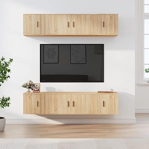 EMYRLXQW 6-teiliges TV-Schrank-Set Sonoma Eiche Holzwerkstoff von EMYRLXQW