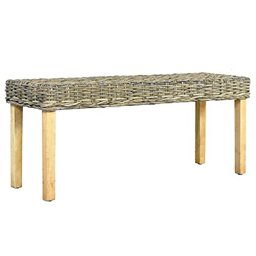EMYRLXQW Bänke, Küchen- und Essbänke, 110 cm, Kubu-Rattan und massives Mahagoniholz EMYRLXQW Bänke, Küchen- und Essbänke, 110 cm, Kubu-Rattan und massives Mahagoniholz von EMYRLXQW