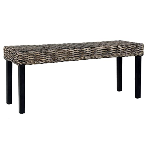 EMYRLXQW Bänke, Küchen- und Essbänke, 110 cm, schwarz, Kubu-Rattan und massives Mahagoniholz EMYRLXQW Bänke, Küchen- und Essbänke, 110 cm, schwarz, Kubu-Rattan und massives Mahagoniholz von EMYRLXQW