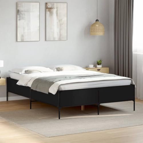 EMYRLXQW Betten & Zubehör, Betten & Bettrahmen, Bettgestell ohne Matratze, schwarz, 150 x 200 cm, King-Size von EMYRLXQW