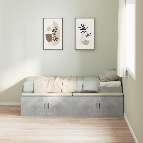EMYRLXQW Betten & Zubehör, Betten & Bettrahmen - Bettgestell Beton Grau 75x190 cm von EMYRLXQW
