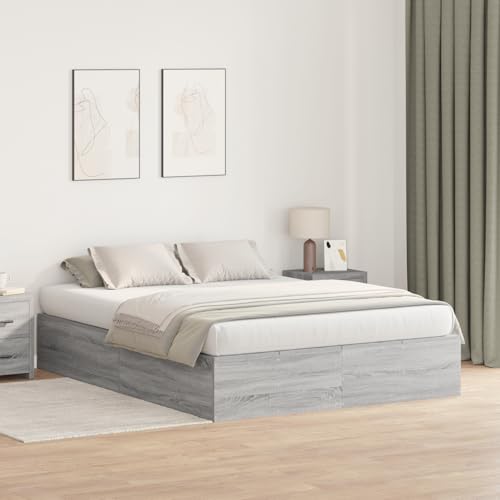 EMYRLXQW Betten & Zubehör, Betten & Bettrahmen - Bettgestell - Bettgestell Grau Sonoma 135x190 cm EMYRLXQW Betten & Zubehör, Betten & Bettrahmen - Bettgestell - Bettgestell Grau Sonoma 135x190 cm von EMYRLXQW