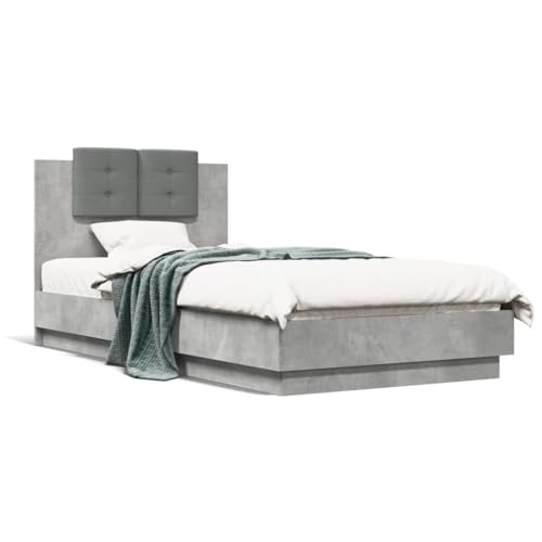 EMYRLXQW Betten & Zubehör, Betten & Bettrahmen Bettgestell mit LED ohne Matratze Beton Grau 75x190 cm kleines Einzelbett EMYRLXQW Betten & Zubehör, Betten & Bettrahmen Bettgestell mit LED ohne Matratze Beton Grau 75x190 cm kleines Einzelbett von EMYRLXQW