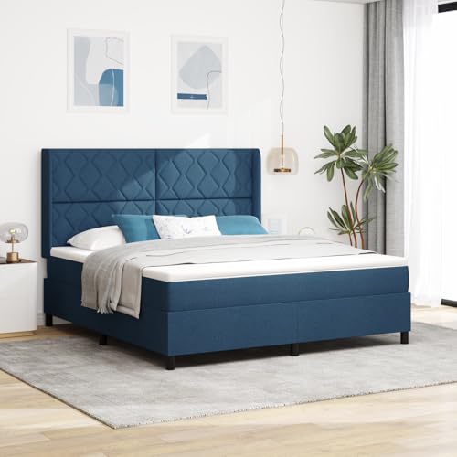 EMYRLXQW Betten & Zubehör, Betten & Bettrahmen - Boxspringbett mit Matratze - Blau - 180x200 cm - Stoff von EMYRLXQW