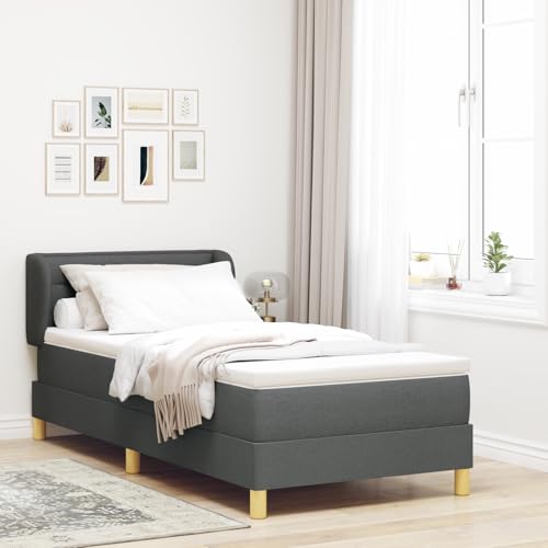 EMYRLXQW Betten & Zubehör, Betten & Bettrahmen - Boxspringbett mit Matratze - Dunkelgrau, 90x190 cm, Stoff EMYRLXQW Betten & Zubehör, Betten & Bettrahmen - Boxspringbett mit Matratze - Dunkelgrau, 90x190 cm, Stoff von EMYRLXQW