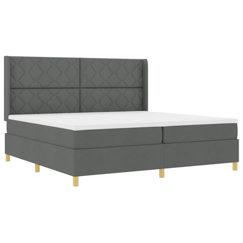 EMYRLXQW Betten & Zubehör, Betten & Bettrahmen - Boxspringbett mit Matratze Dunkelgrau 200x200 cm Stoff von EMYRLXQW