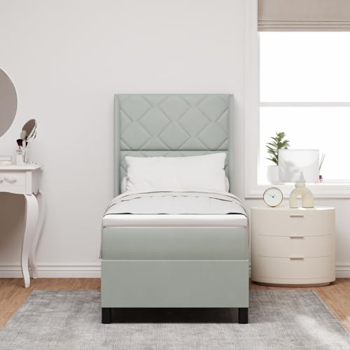 EMYRLXQW Betten & Zubehör, Betten & Bettrahmen - Boxspringbett mit Matratze Hellgrau 80x200 cm Samt von EMYRLXQW