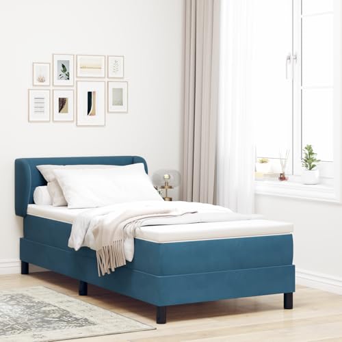 EMYRLXQW Betten & Zubehör, Betten & Bettrahmen - Boxspringbett mit Matratze in Dunkelblau, 90x190 cm, Samt EMYRLXQW Betten & Zubehör, Betten & Bettrahmen - Boxspringbett mit Matratze in Dunkelblau, 90x190 cm, Samt von EMYRLXQW