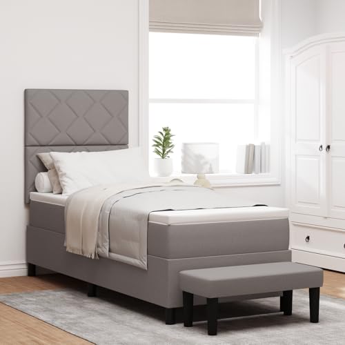 EMYRLXQW Betten & Zubehör, Betten & Bettrahmen - Boxspringbett mit Matratze & Bank Taupe 80x200 cm Stoff von EMYRLXQW