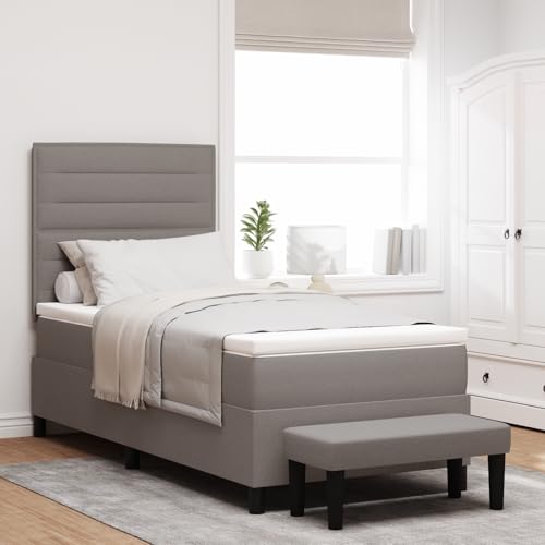EMYRLXQW Betten & Zubehör, Betten & Bettrahmen - Boxspringbett mit Matratze & Bank Taupe 80x200 cm Stoff von EMYRLXQW