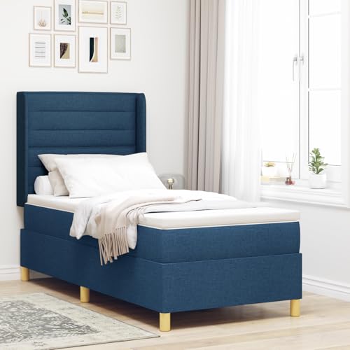 EMYRLXQW Betten & Zubehör, Betten & Bettrahmen - Boxspringbett mit Matratze & LED Blau 100x200 cm Stoff EMYRLXQW Betten & Zubehör, Betten & Bettrahmen - Boxspringbett mit Matratze & LED Blau 100x200 cm Stoff von EMYRLXQW